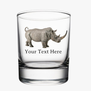 Rhinoceros Illustration Rhino Benutzerdefinierte M Whiskyglas