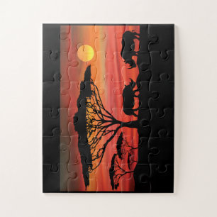 Rhinoceros im Serengeti Sunset Puzzle