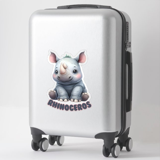 RHINOCEROS - KINDERZIMMER STICKER (Koffer)