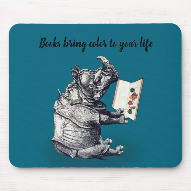 Rhinoceros-Lieben lesen Mousepad (Vorne)