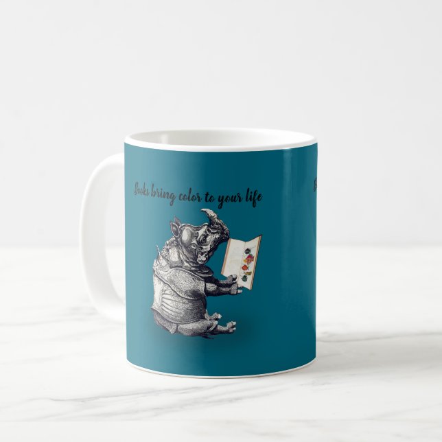 Rhinoceros-Lieben lesen Tasse (Vorderseite Links)