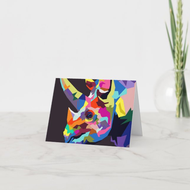 Rhinoceros Pop Art Dankeskarte (Vorderseite)