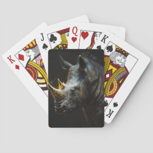 Rhinoceros Portrait Tierwelt Geist Spielkarten