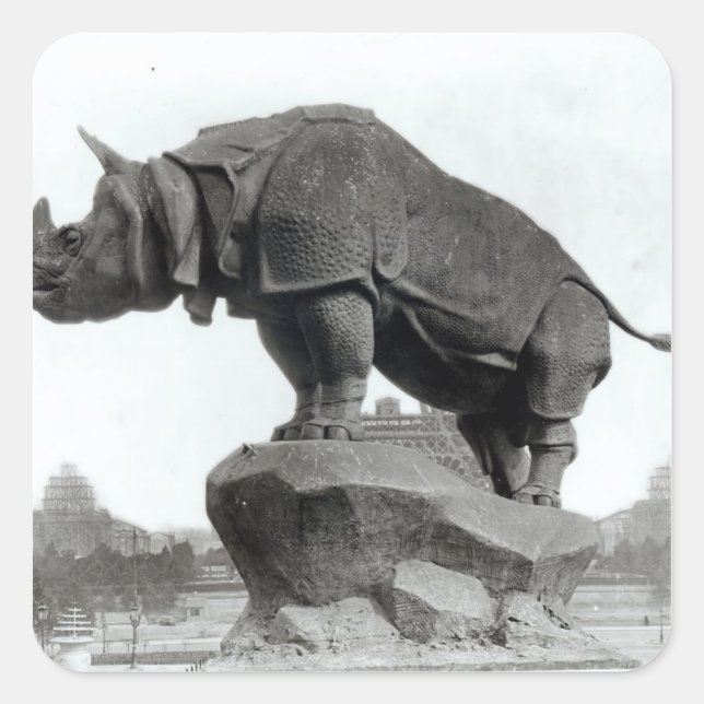 Rhinoceros Quadratischer Aufkleber (Vorderseite)
