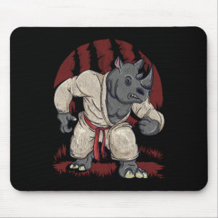 Rhinoceros Rhino Martial Artist Mixed Martial Arts Mousepad