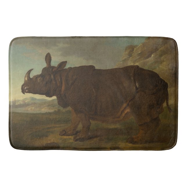 Rhinoceros (Rhino) (Wild Animal) (von J.B. Oudry) Badematte (Vorderseite)