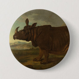 Rhinoceros (Rhino) (Wild Animal) (von J.B. Oudry) Button
