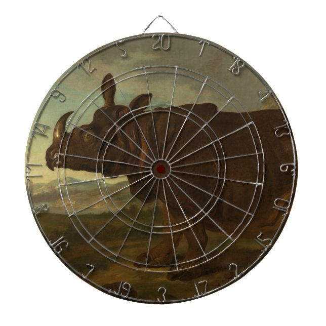 Rhinoceros (Rhino) (Wild Animal) (von J.B. Oudry) Dartscheibe (vorne)