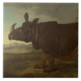 Rhinoceros (Rhino) (Wild Animal) (von J.B. Oudry) Fliese