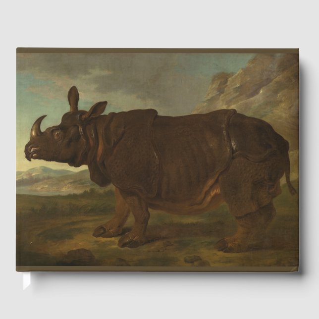 Rhinoceros (Rhino) (Wild Animal) (von J.B. Oudry) Gästebuch (Vorderseite)