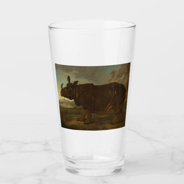 Rhinoceros (Rhino) (Wild Animal) (von J.B. Oudry) Glas (Vorderseite)