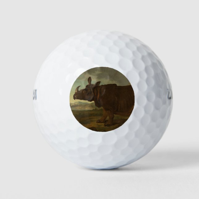 Rhinoceros (Rhino) (Wild Animal) (von J.B. Oudry) Golfball (Vorderseite)