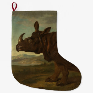 Rhinoceros (Rhino) (Wild Animal) (von J.B. Oudry) Großer Weihnachtsstrumpf