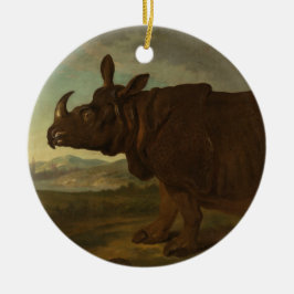 Rhinoceros (Rhino) (Wild Animal) (von J.B. Oudry) Keramik Ornament