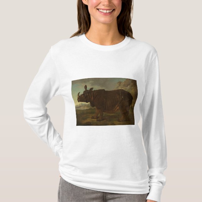 Rhinoceros (Rhino) (Wild Animal) (von J.B. Oudry) T-Shirt (Vorderseite)