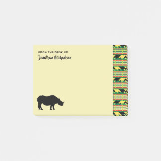 Rhinoceros Safari Weave Muster Personalisiert Post-it Klebezettel