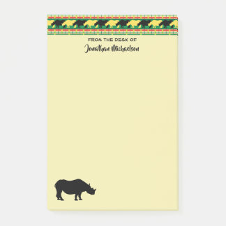 Rhinoceros Safari Weave Muster Personalisiert Post-it Klebezettel