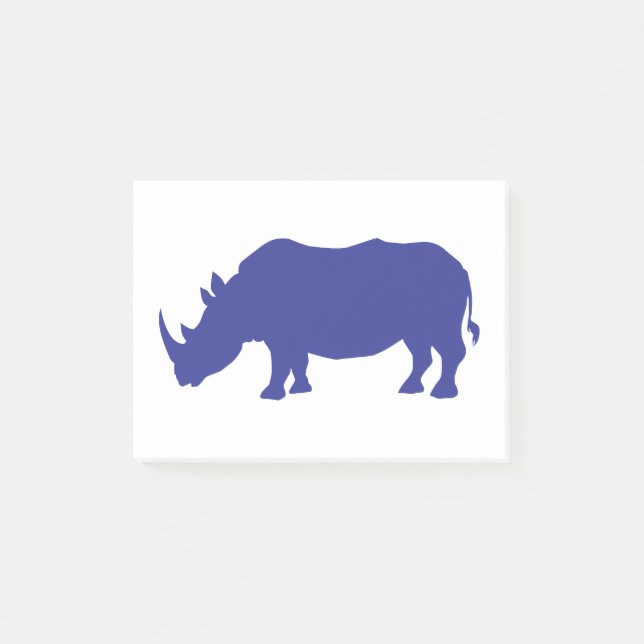 Rhinoceros-Silhouette Post-it Klebezettel (Vorderseite)