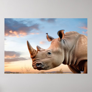 Rhinoceros Tierart Majestic Wild Poster