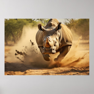 Rhinoceros Tierart Majestic Wild Poster
