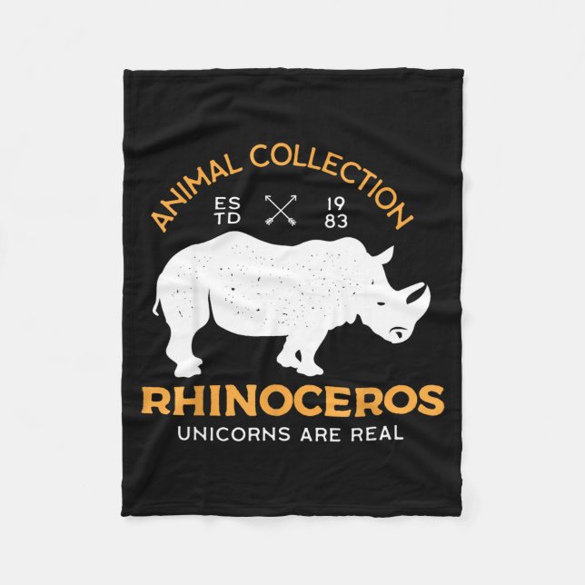 Rhinoceros Unicorns Are Real Funny Animal  Fleecedecke (Vorderseite)