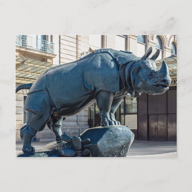 Rhinoceros vor dem Moschee d'Orsay - Paris Postkarte (Vorderseite)