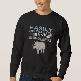 Rhinoceros Wildlife Graphic leicht abgelenkt Sweatshirt