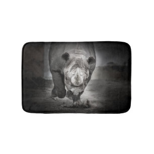 Rhinoceros: Wildtierportrait. Badematte