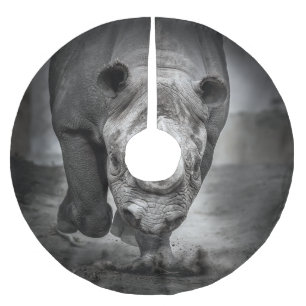 Rhinoceros: Wildtierportrait. Polyester Weihnachtsbaumdecke