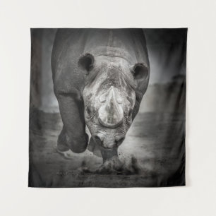 Rhinoceros: Wildtierportrait. Wandteppich