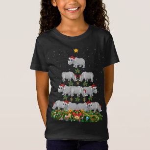 Rhinoceros Xmas Tree Gift Weihnachtsmannmütze Rhin T-Shirt