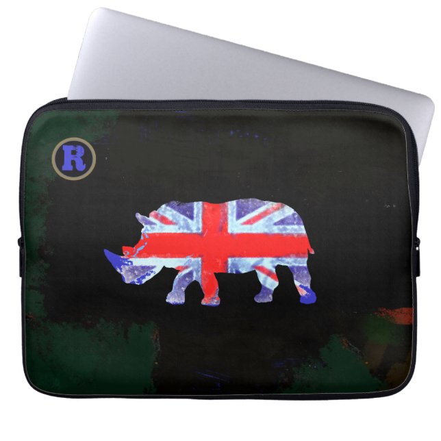 rhinoische Tierkunst Laptopschutzhülle (Vorderseite)