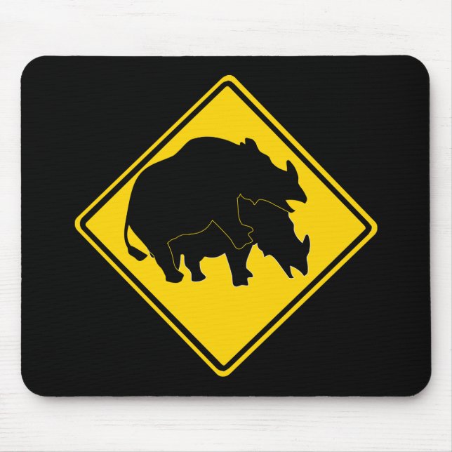 RHINOS, DIE VERKEHRSSCHILD KREUZEN MOUSEPAD (Vorne)