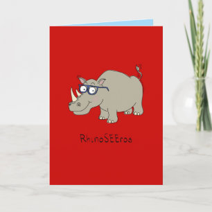 RhinoSEEros - Rhino mit Glasses Grußkarte Karte