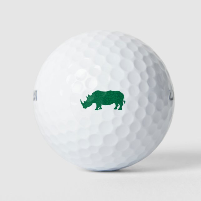 Rhinozeros aus Kleeblättern Golfball (Vorderseite)