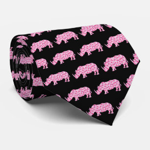 Rhinozeros aus kleinen rosa Herzen der Liebe Krawatte