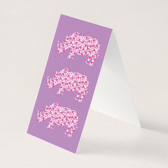 Rhinozeros aus rosa Herzen (Rückseite)