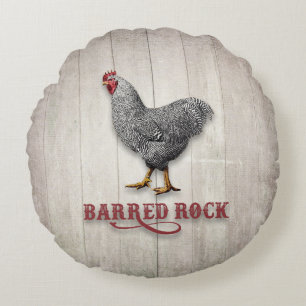 Rhock Plymouth Rock Huhn Rundes Kissen