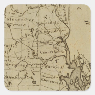 Rhode Island 4 Quadratischer Aufkleber