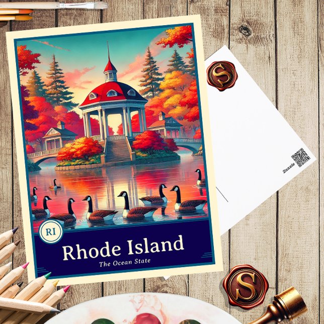 Rhode Island | Anime Style Cel Schattenkarte Postkarte (Von Creator hochgeladen)