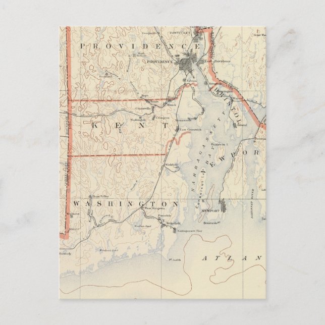 Rhode Island Atlas 2 Postkarte (Vorderseite)
