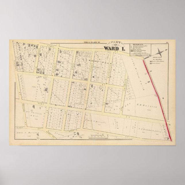 Rhode Island Atlas Karte Poster (Vorne)