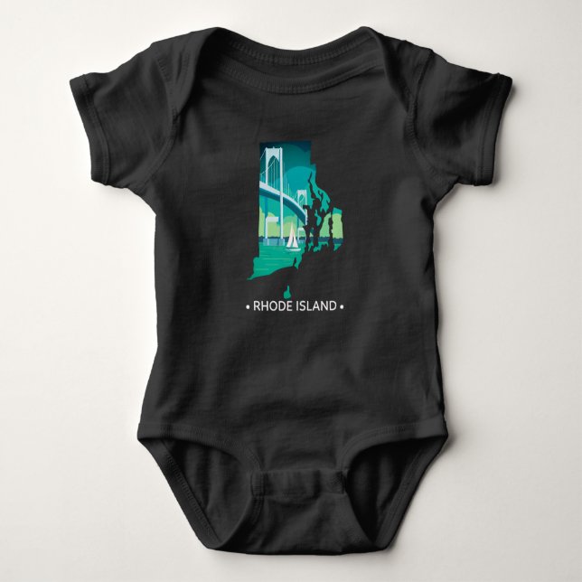 Rhode Island Baby Bodysuit Baby Strampler (Vorderseite)