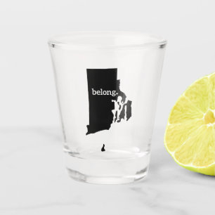 Rhode Island Belong Staat Karte Schnapsglas