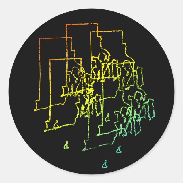 Rhode Island Chillout Runder Aufkleber (Vorderseite)