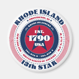 Rhode Island Circle Typografy Souvenir Magnet