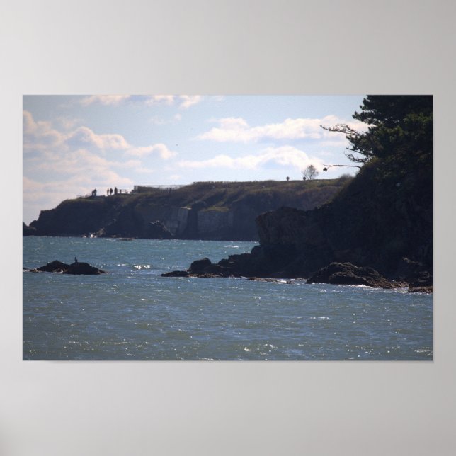 Rhode Island Cliffside Ocean Waterscape Poster (Vorne)