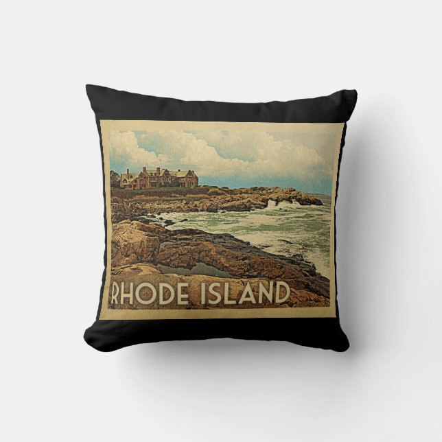 Rhode Island Coast Vintage Kissen (Vorderseite)