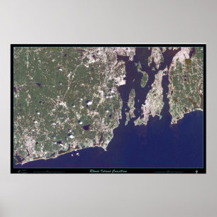 Rhode Island Coastline Satellitenposter Poster