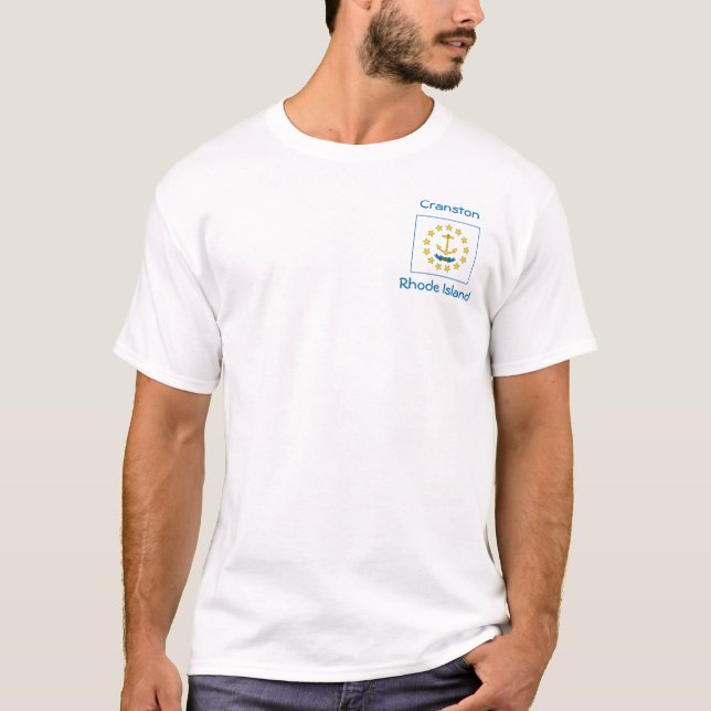 Rhode Island Flag Karte T - Shirt (Vorderseite)